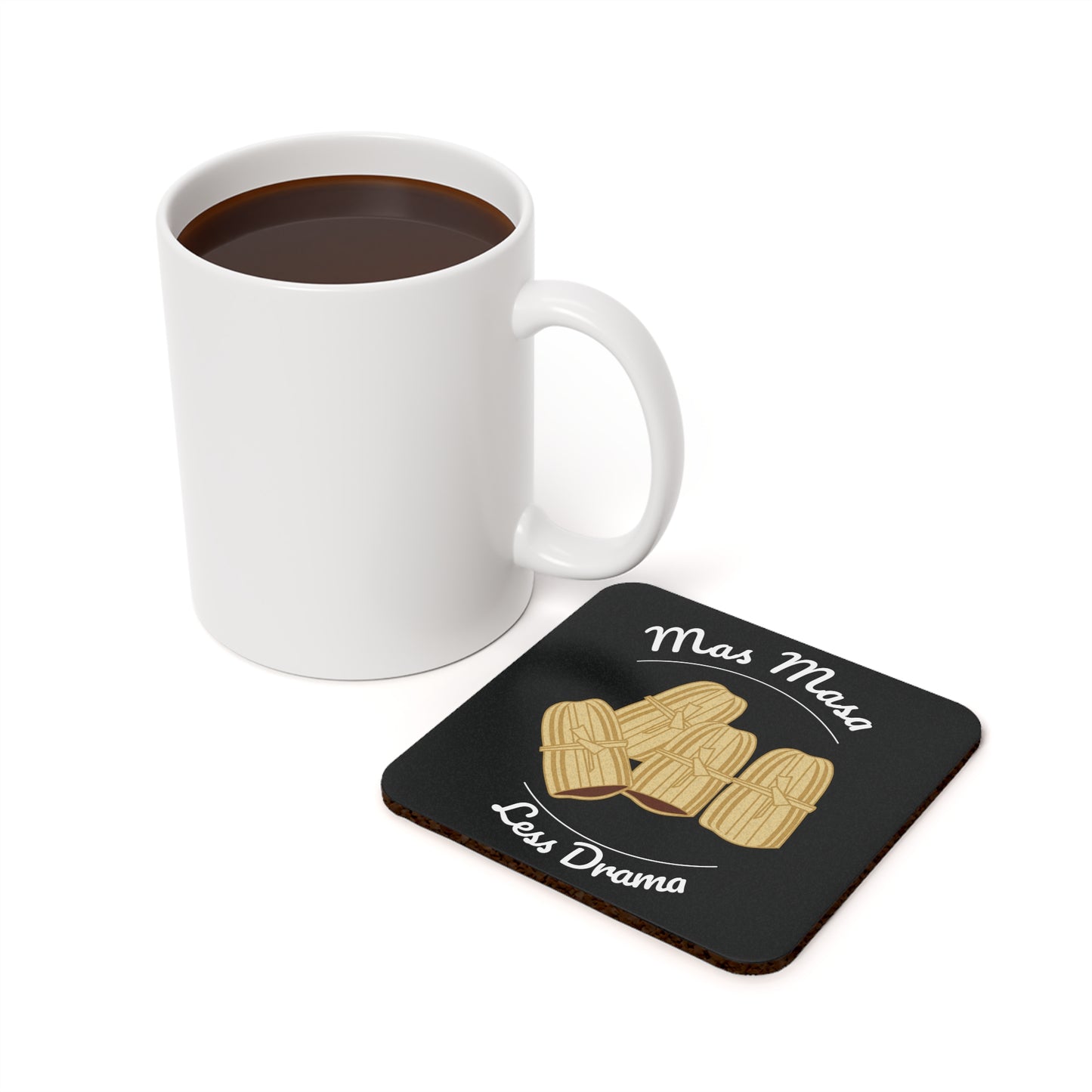 Mas Masa Less Drama Cork Back Coaster