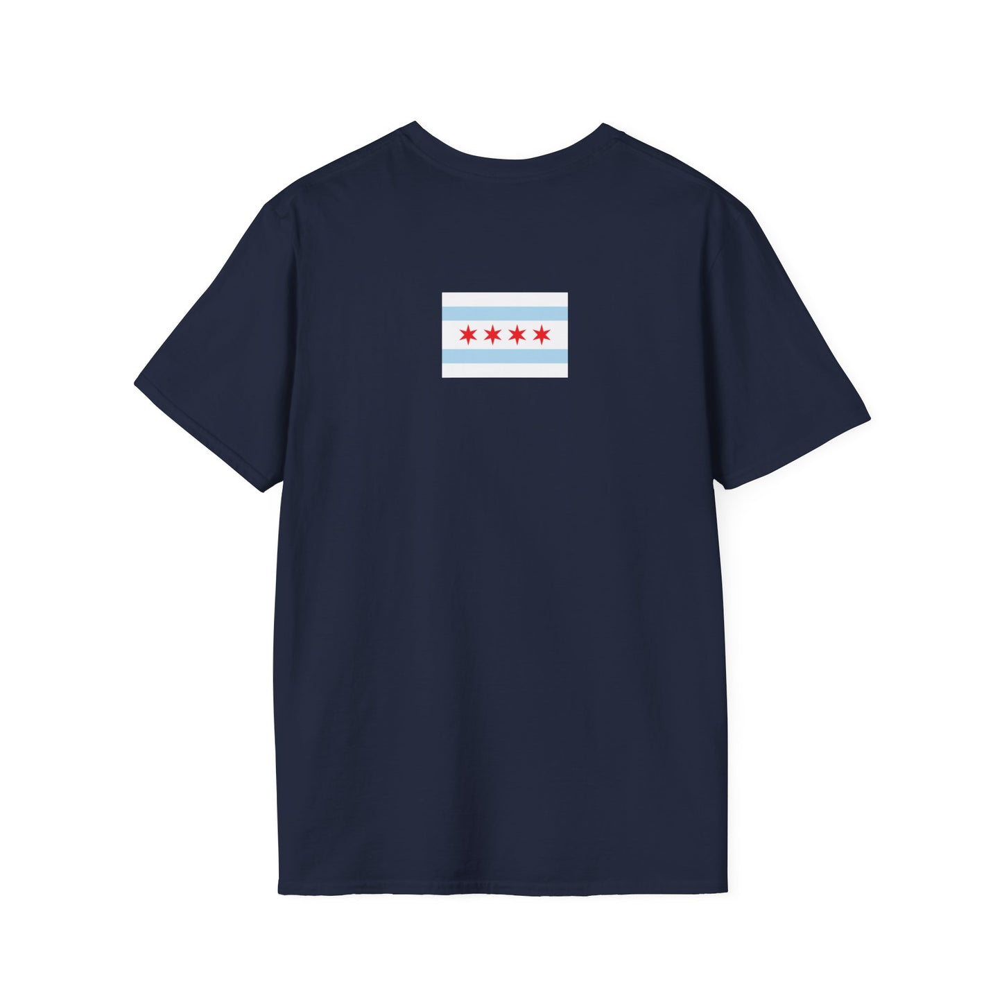 Chicago Skyline Front & Flag On Back