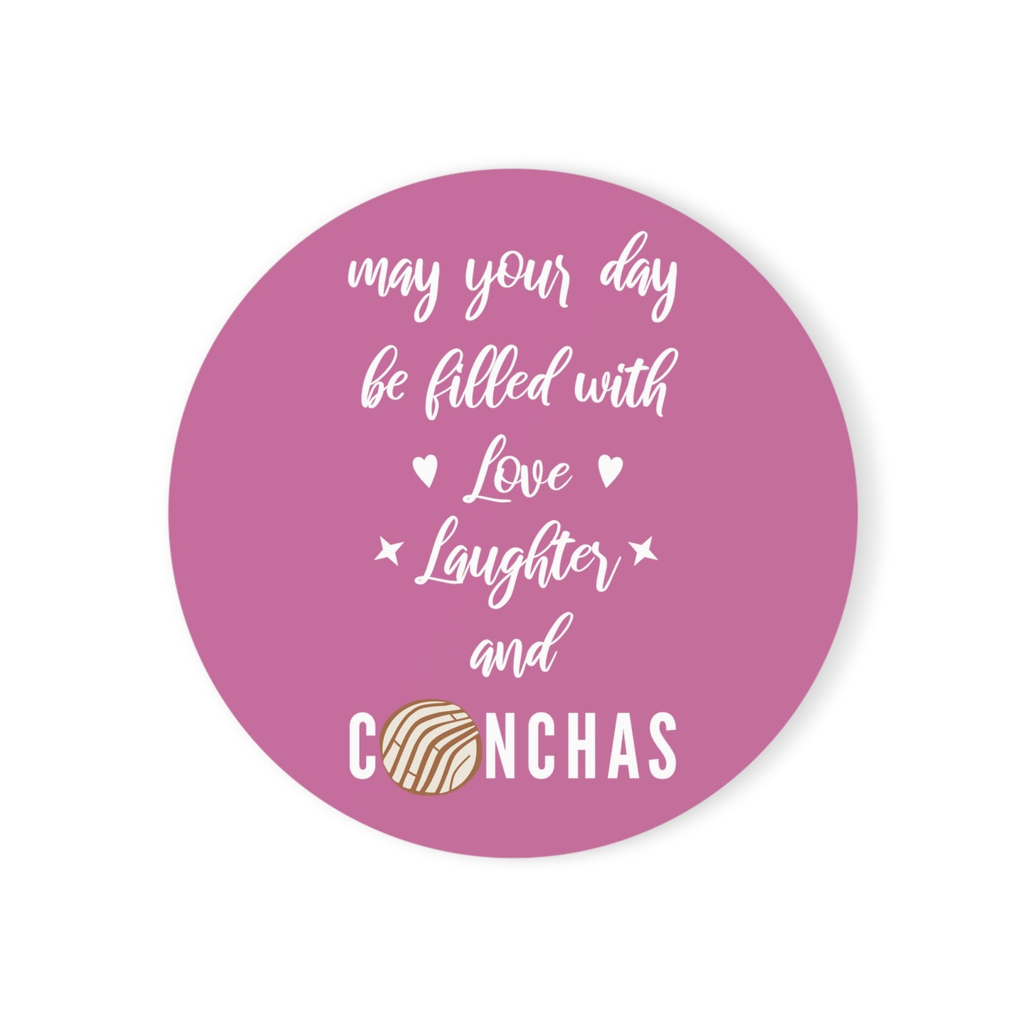 May Your Day Be Filled With Conchas Cork Back Coaster