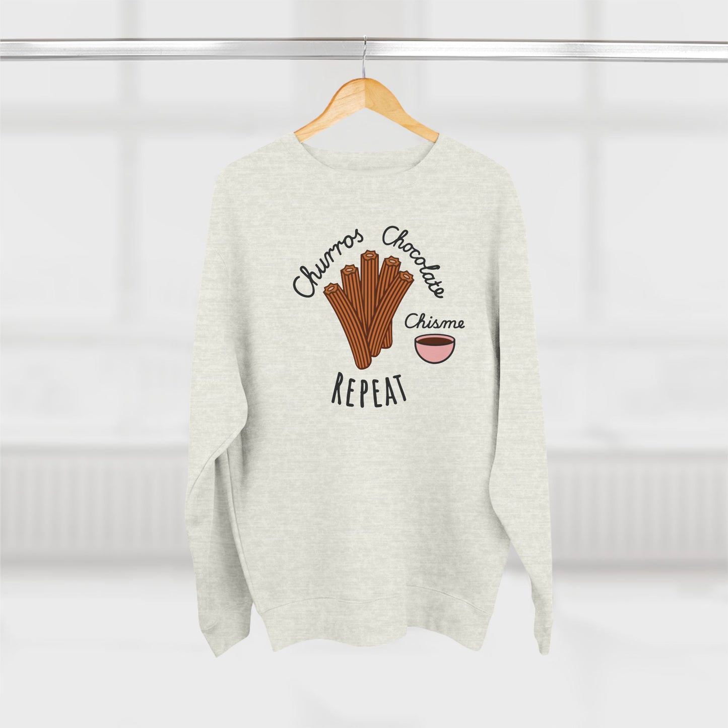Churros Chocolate Chisme Repeat Unisex Crewneck Sweatshirt