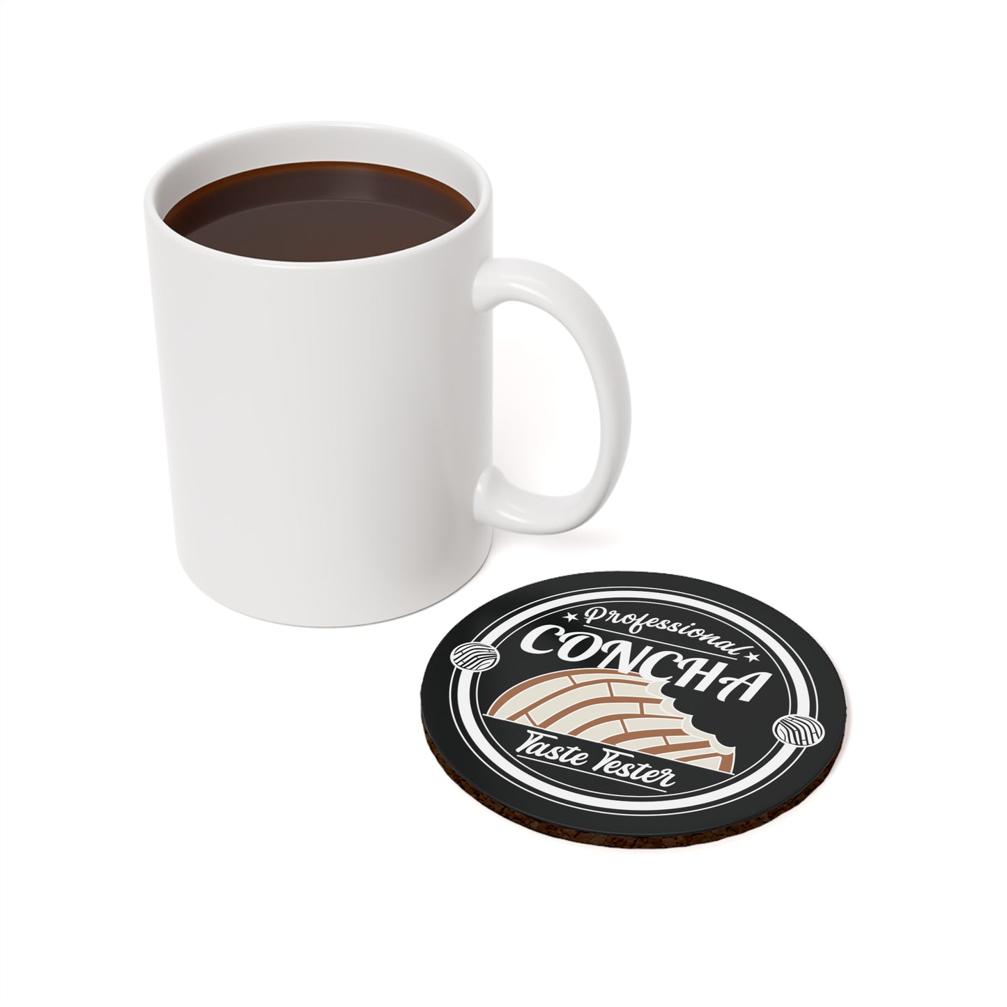 Professional Concha Taste Tester Black Cork Back Coaster