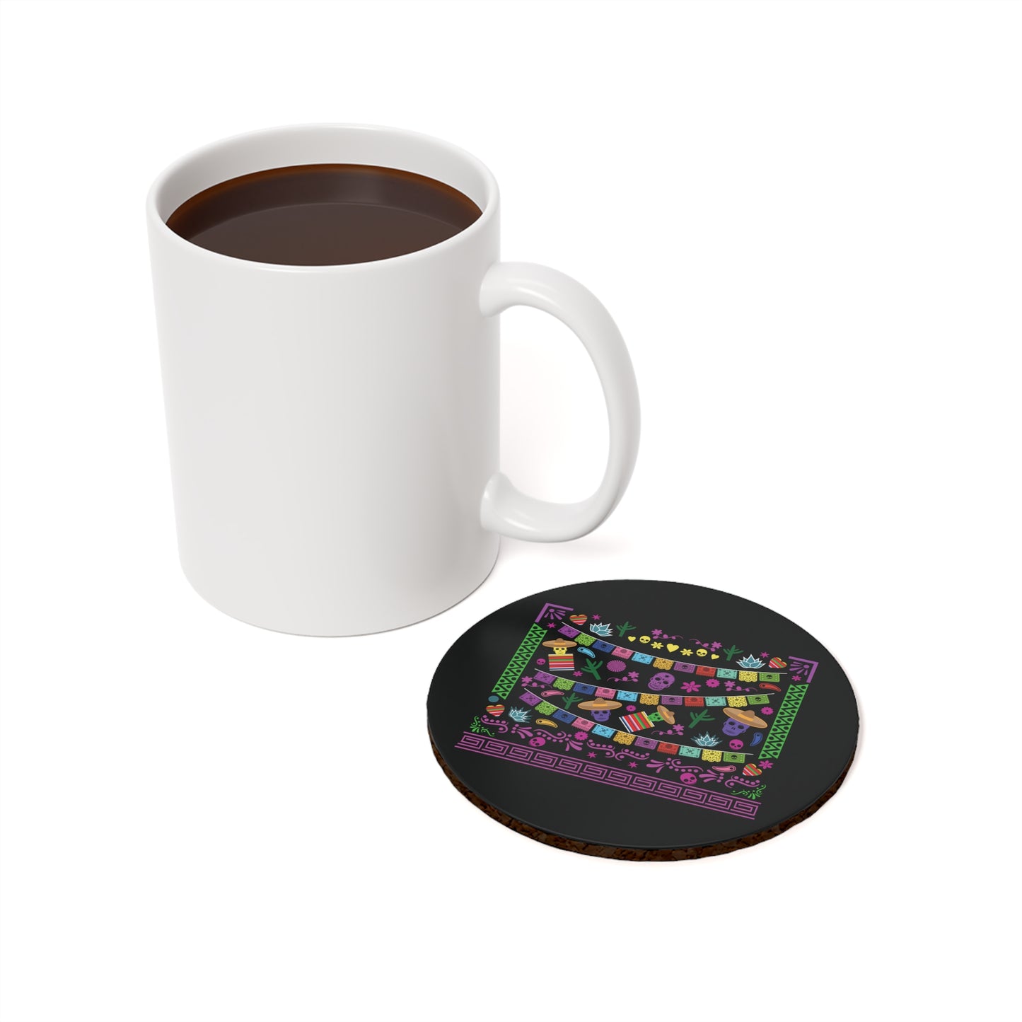 Mexican Fiesta Cork Back Coaster