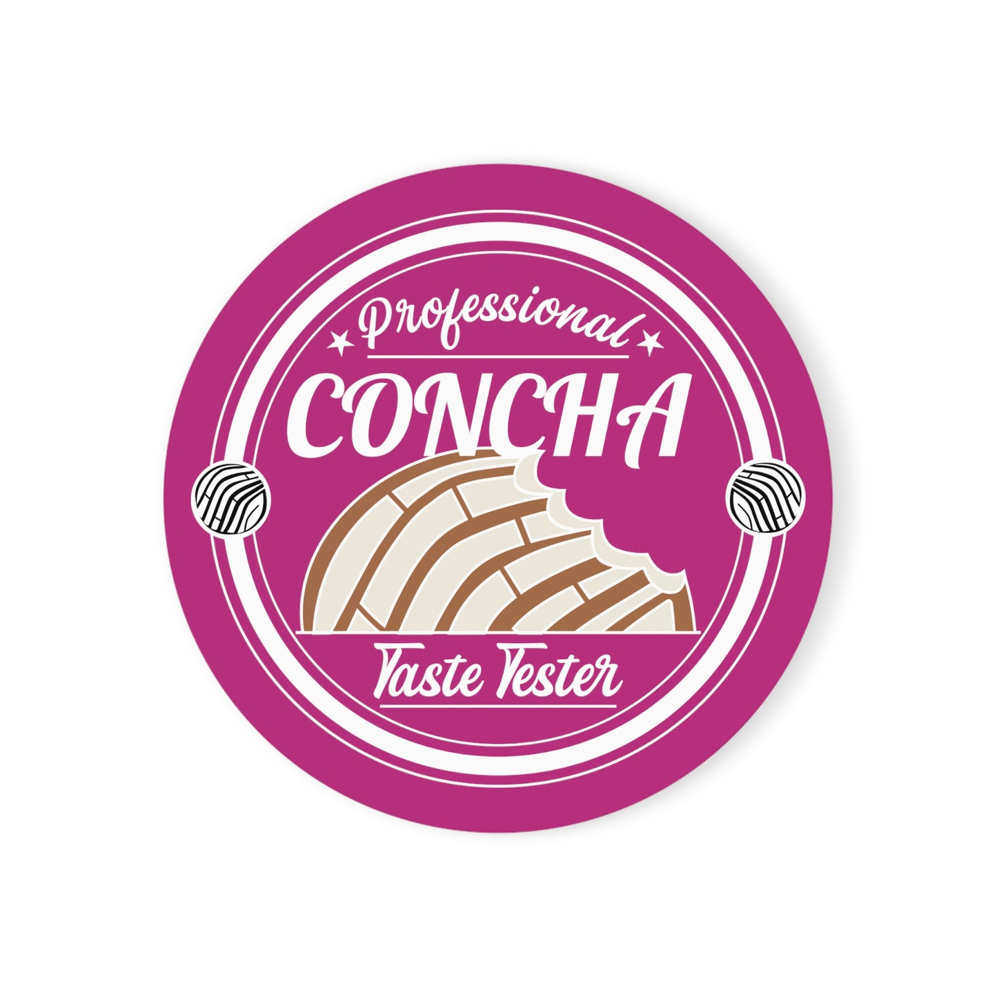 Professional Concha Taste Tester Pink Cork Back Coaster