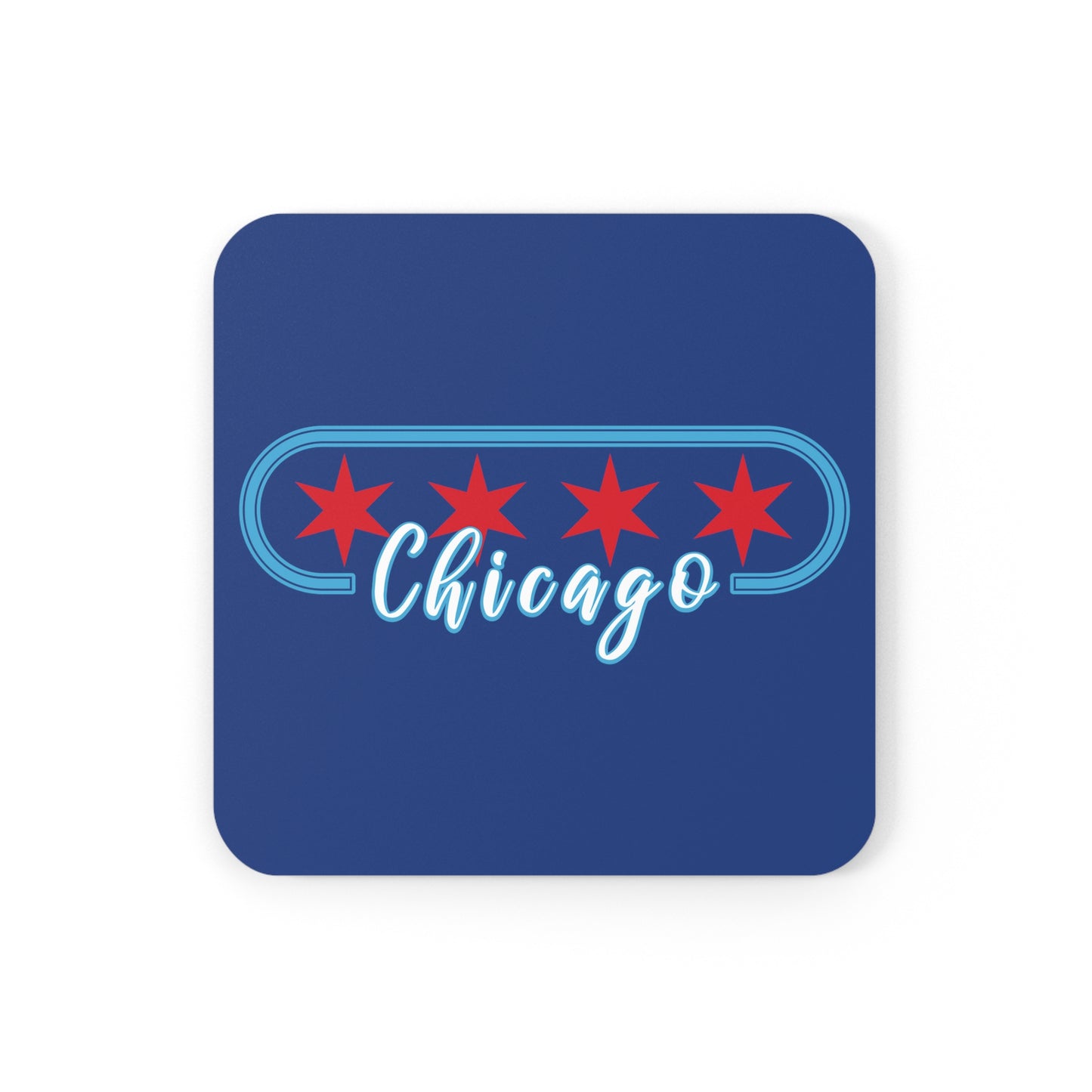 Chicago Pill Shape Cork Back Coaster