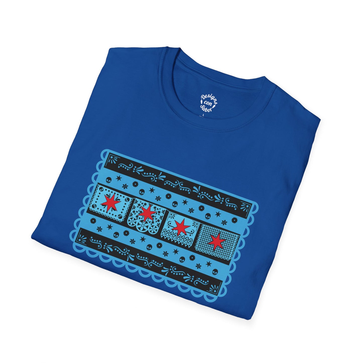 Chicago Flag With Papel Picado All Dark With Extra Details