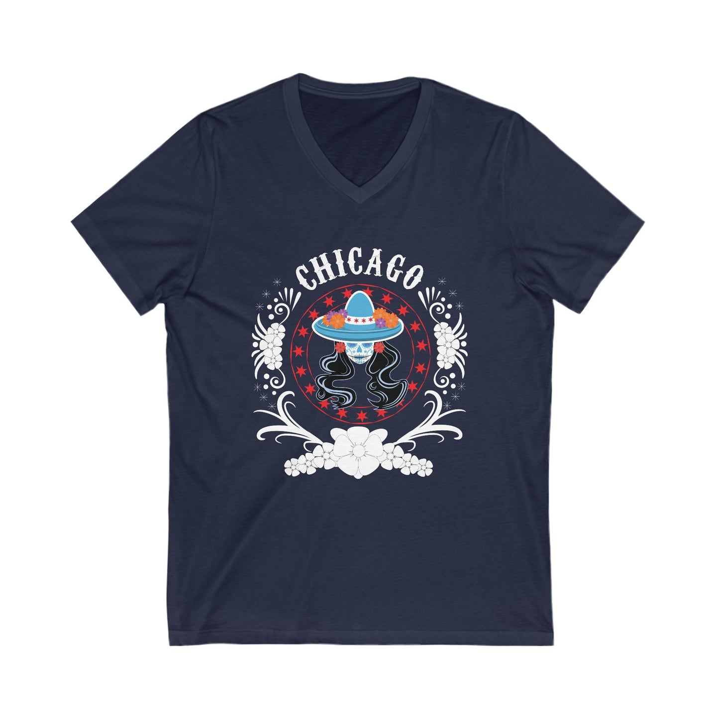 Chicago Catrina With Sombrero V-Neck