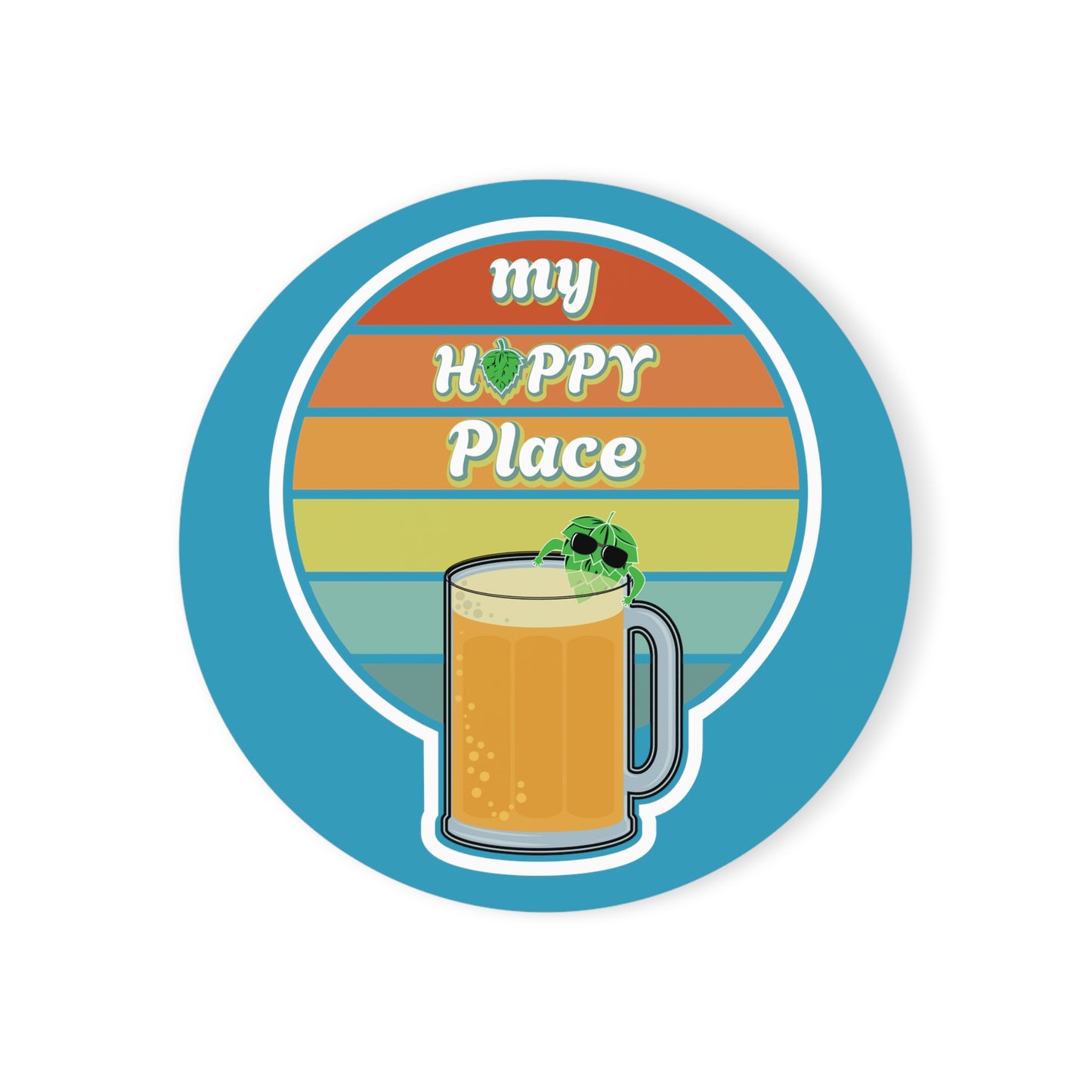My Hoppy Place With Hop Swimming Cork Back Coaster