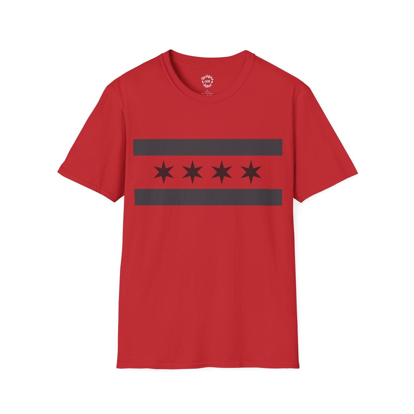Chicago Flag Matte Black and Red