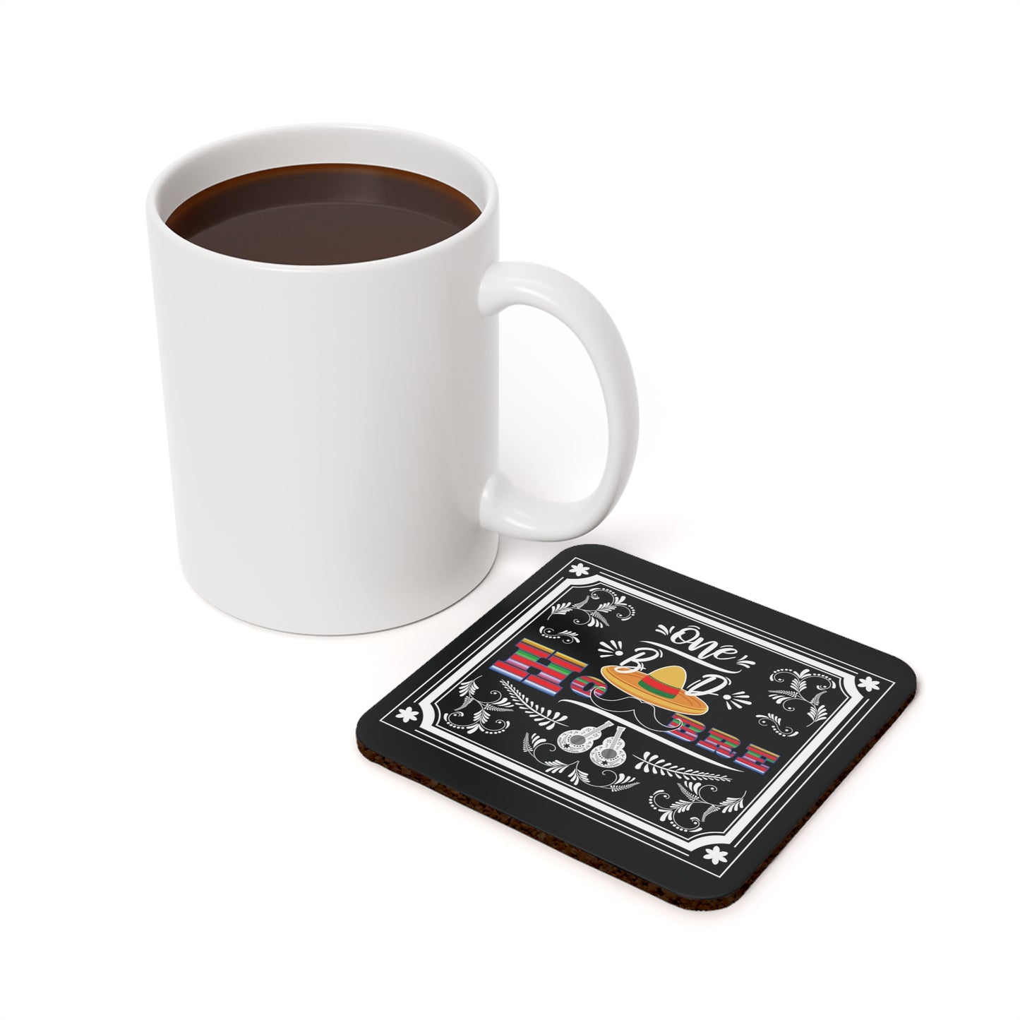 One Bad Hombre Cork Back Coaster