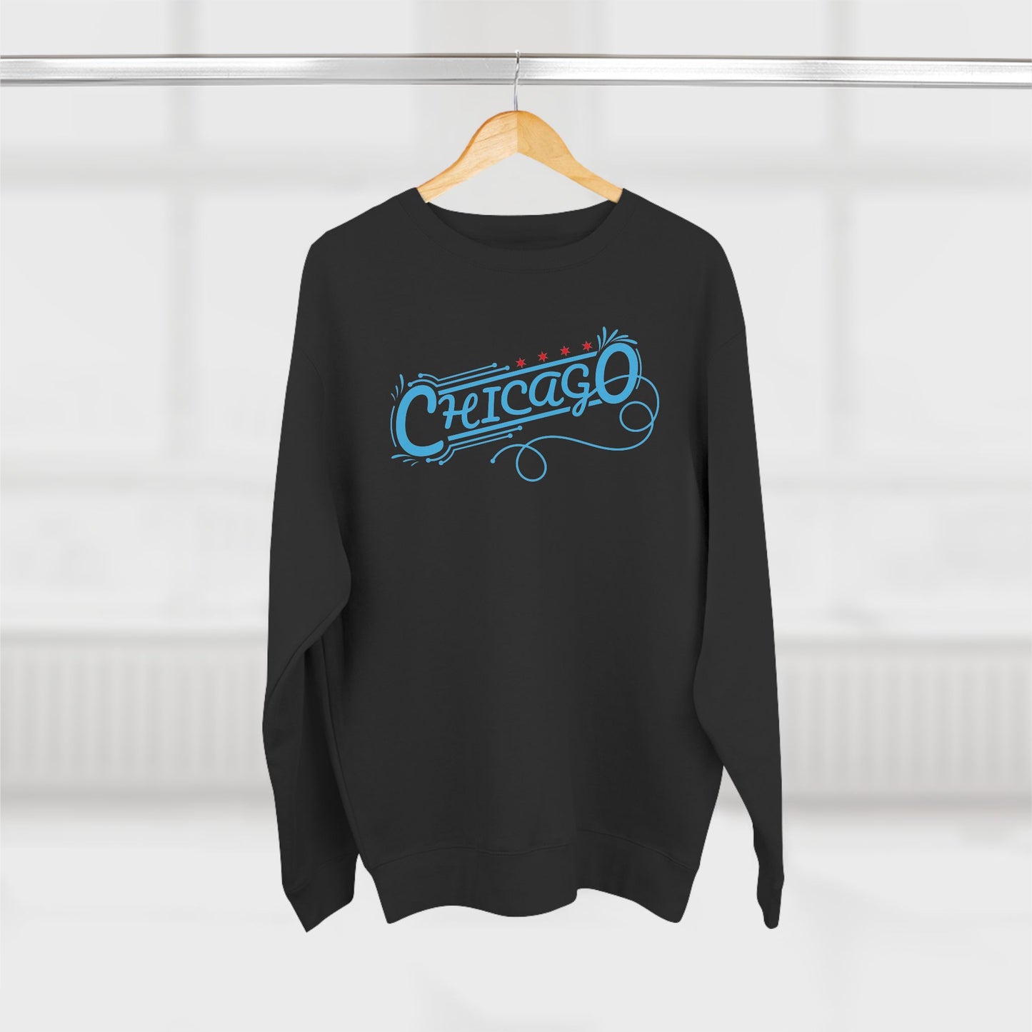 Chicago Logo Curly Swash Unisex Crewneck Sweatshirt