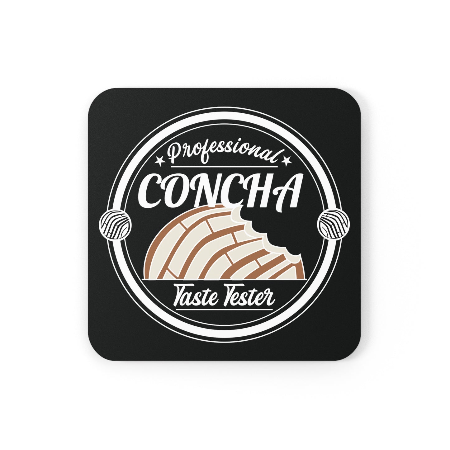 Professional Concha Taste Tester Black Cork Back Coaster