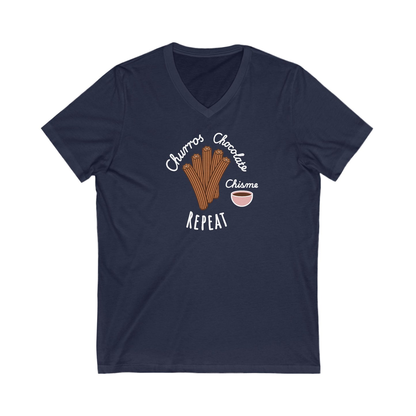 Churros Chocolate Chisme Repeat V-Neck