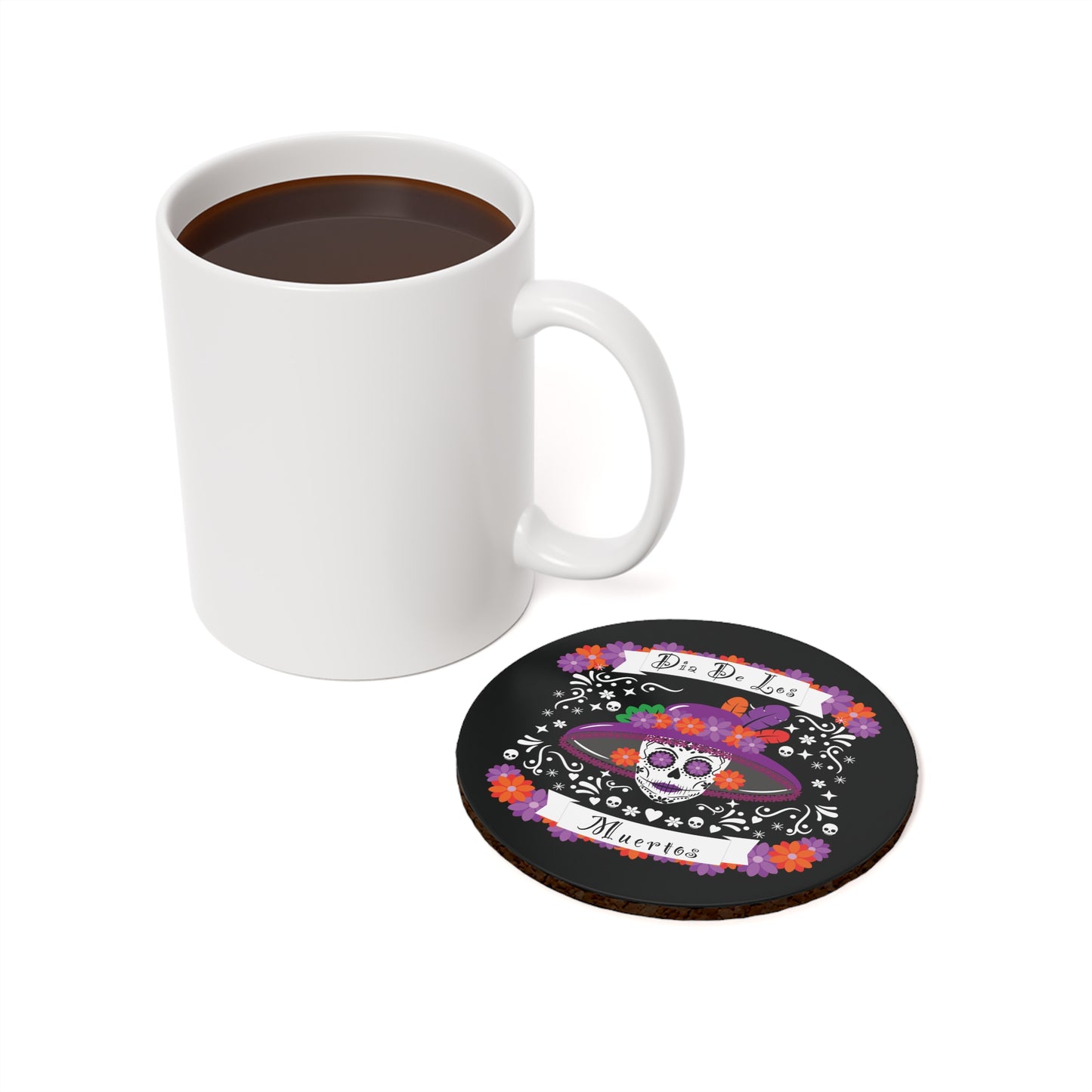 Dia De Los Muertos Catrina Cork Back Coaster