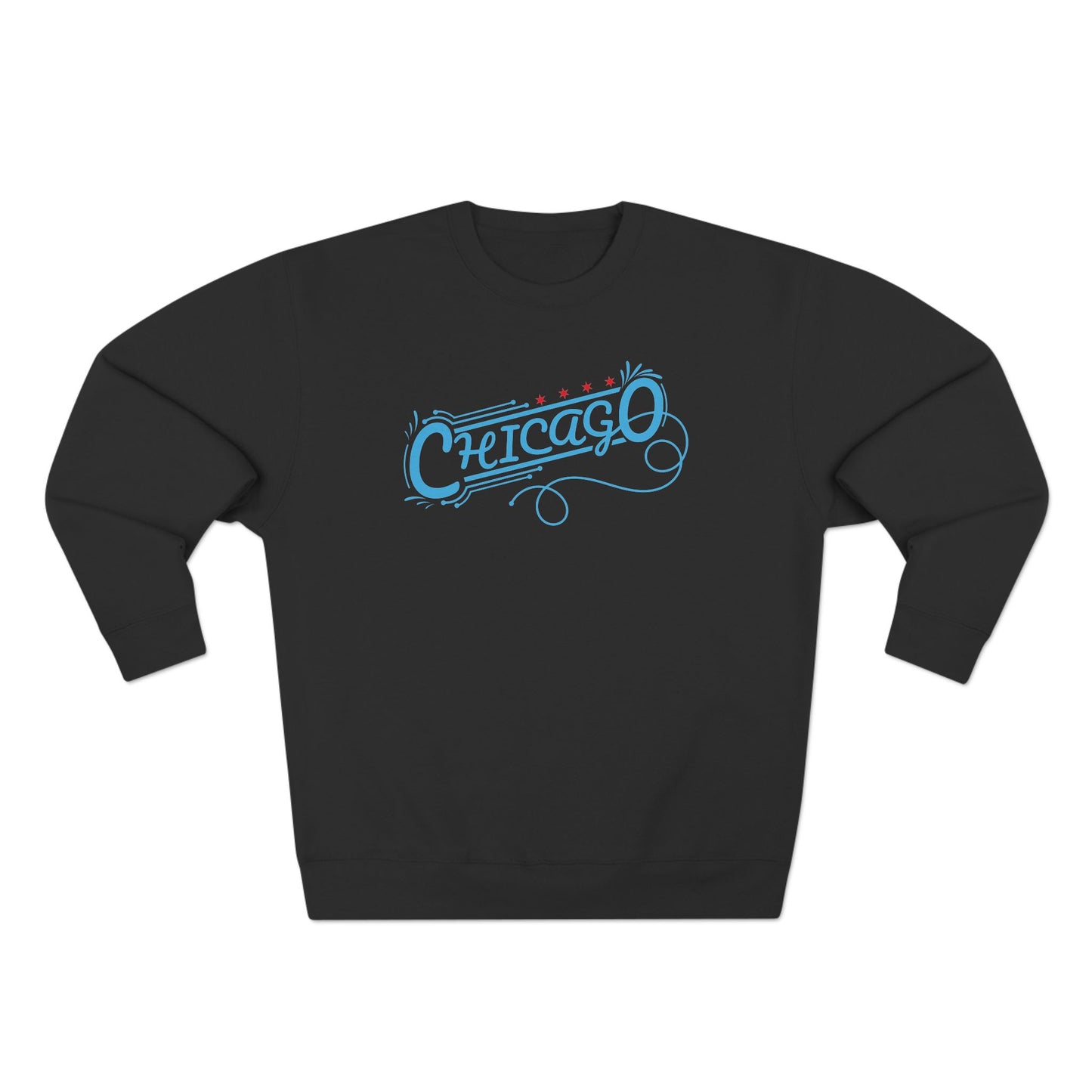 Chicago Logo Curly Swash Unisex Crewneck Sweatshirt