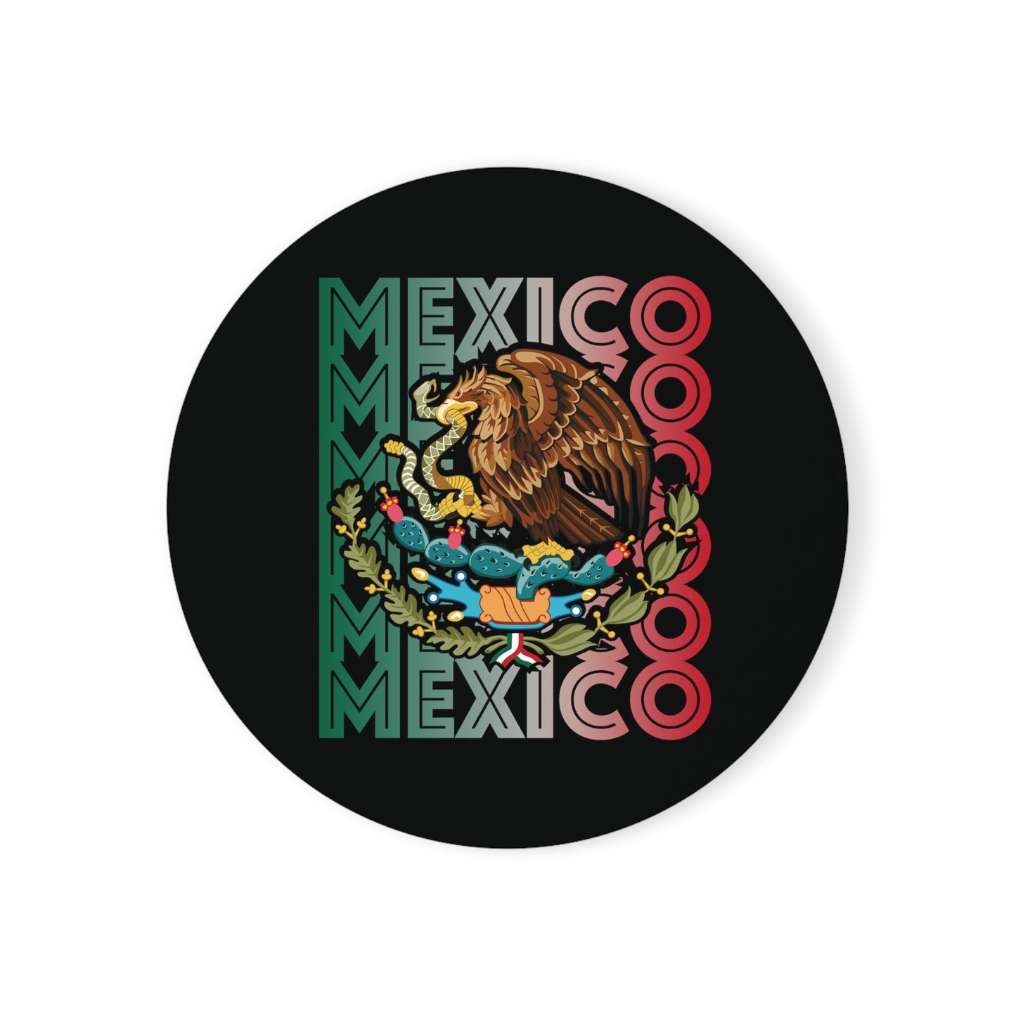 Mexico Multiple With Eagle Cork Back Coaster
