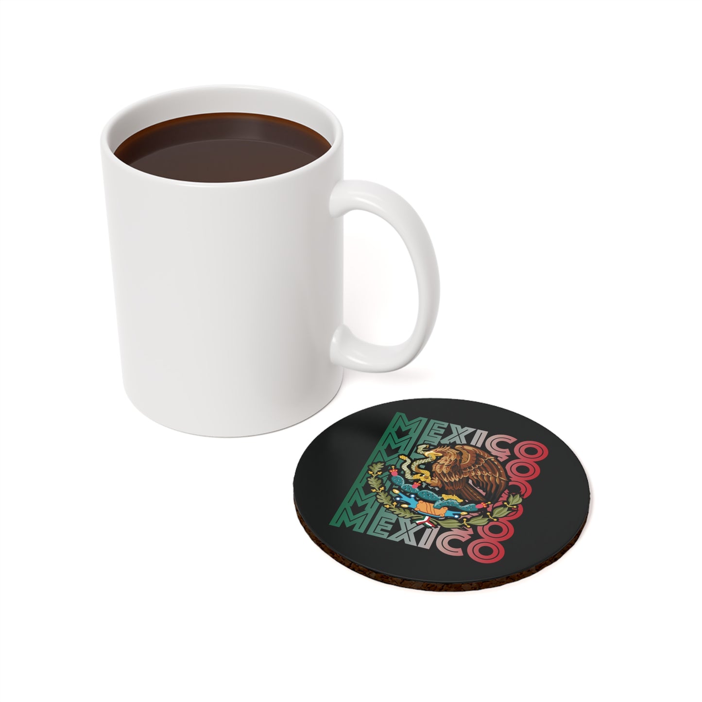 Mexico Multiple With Eagle Cork Back Coaster