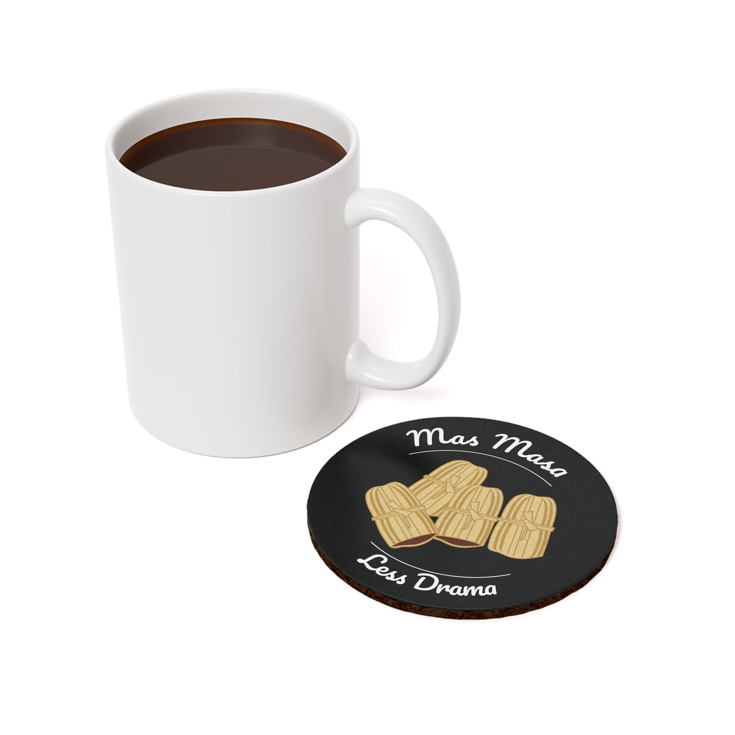 Mas Masa Less Drama Cork Back Coaster