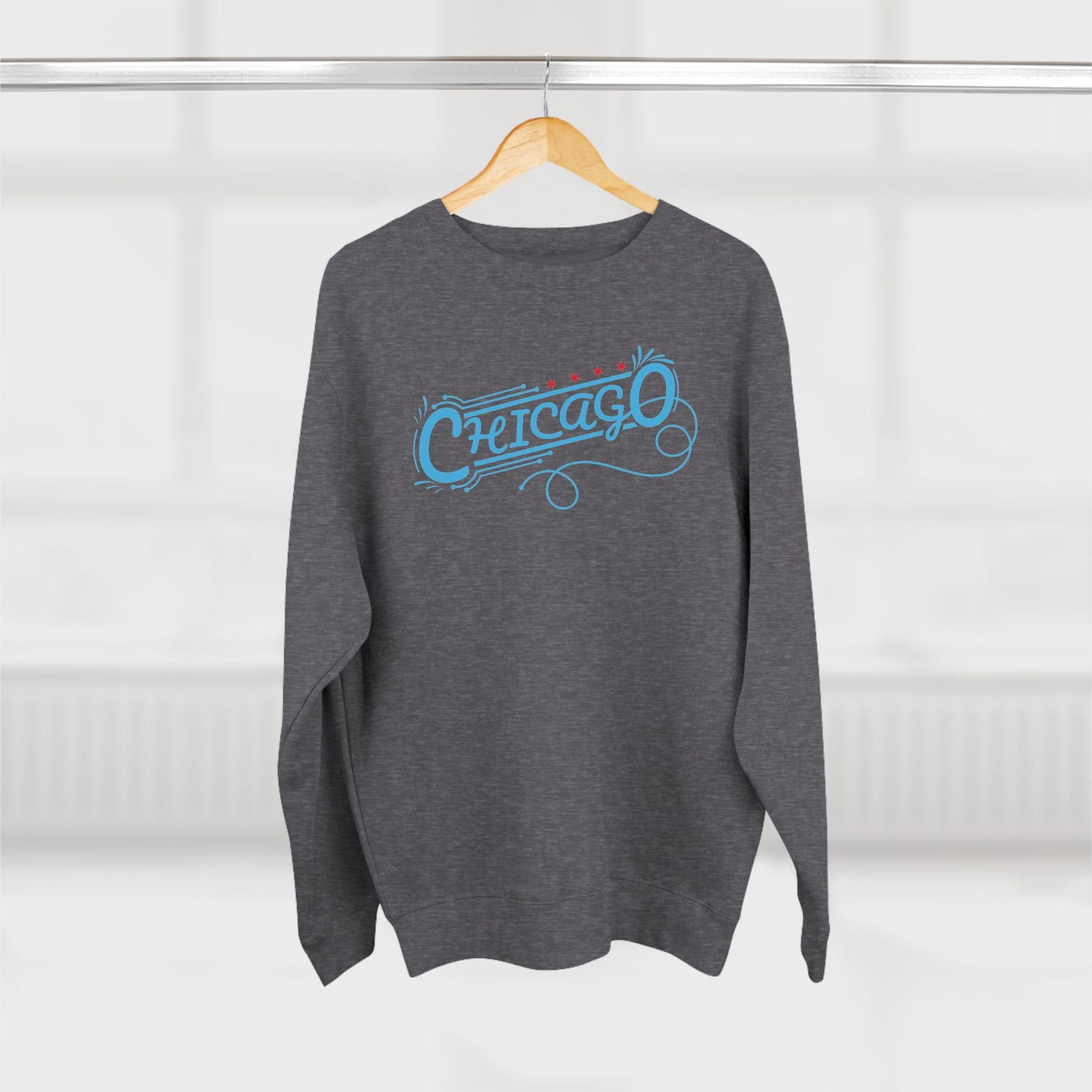 Chicago Logo Curly Swash Unisex Crewneck Sweatshirt