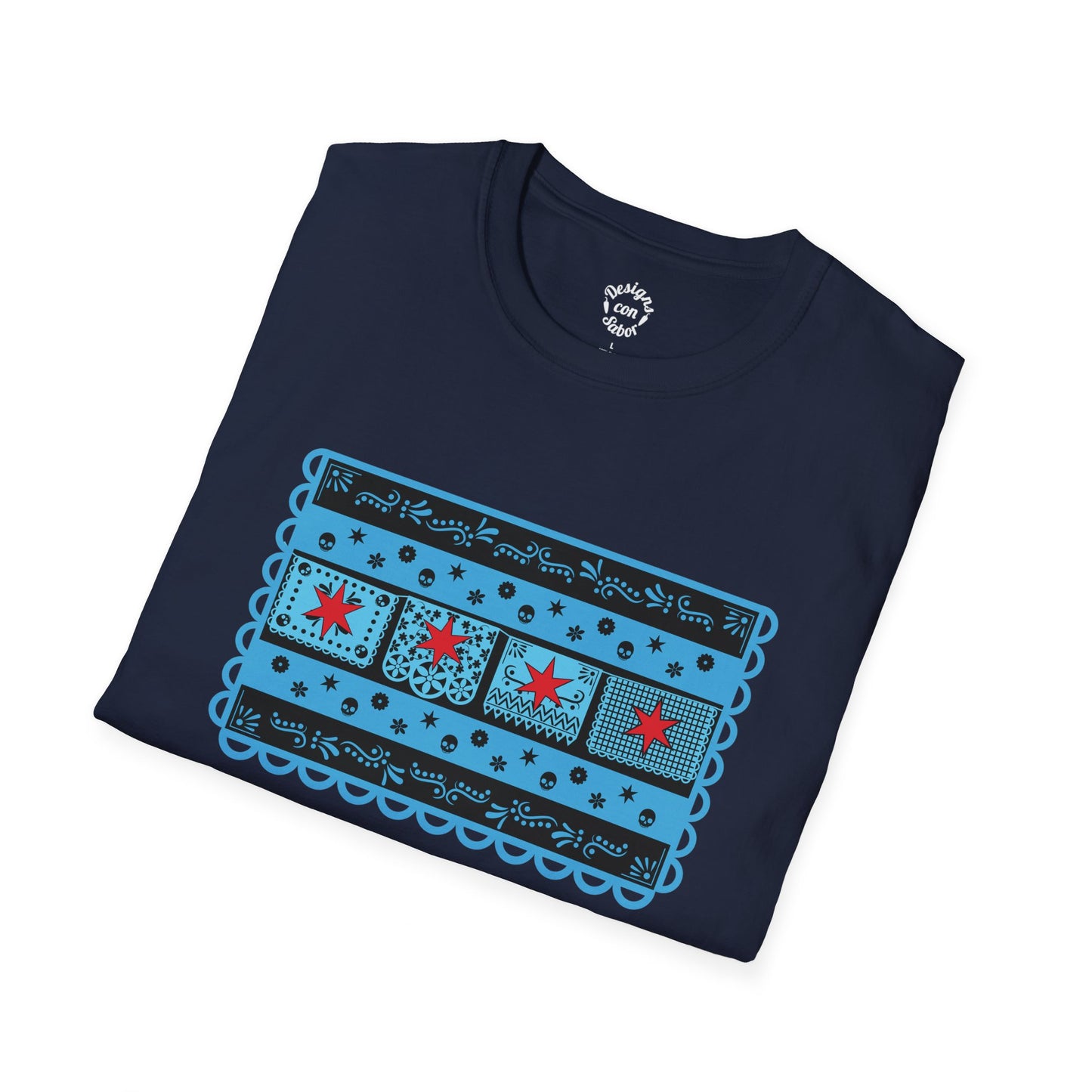 Chicago Flag With Papel Picado All Dark With Extra Details