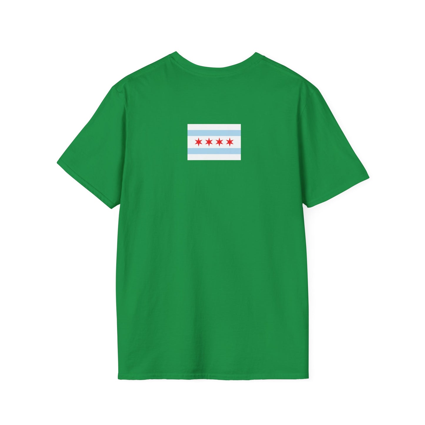 Chicago Skyline Front & Flag On Back
