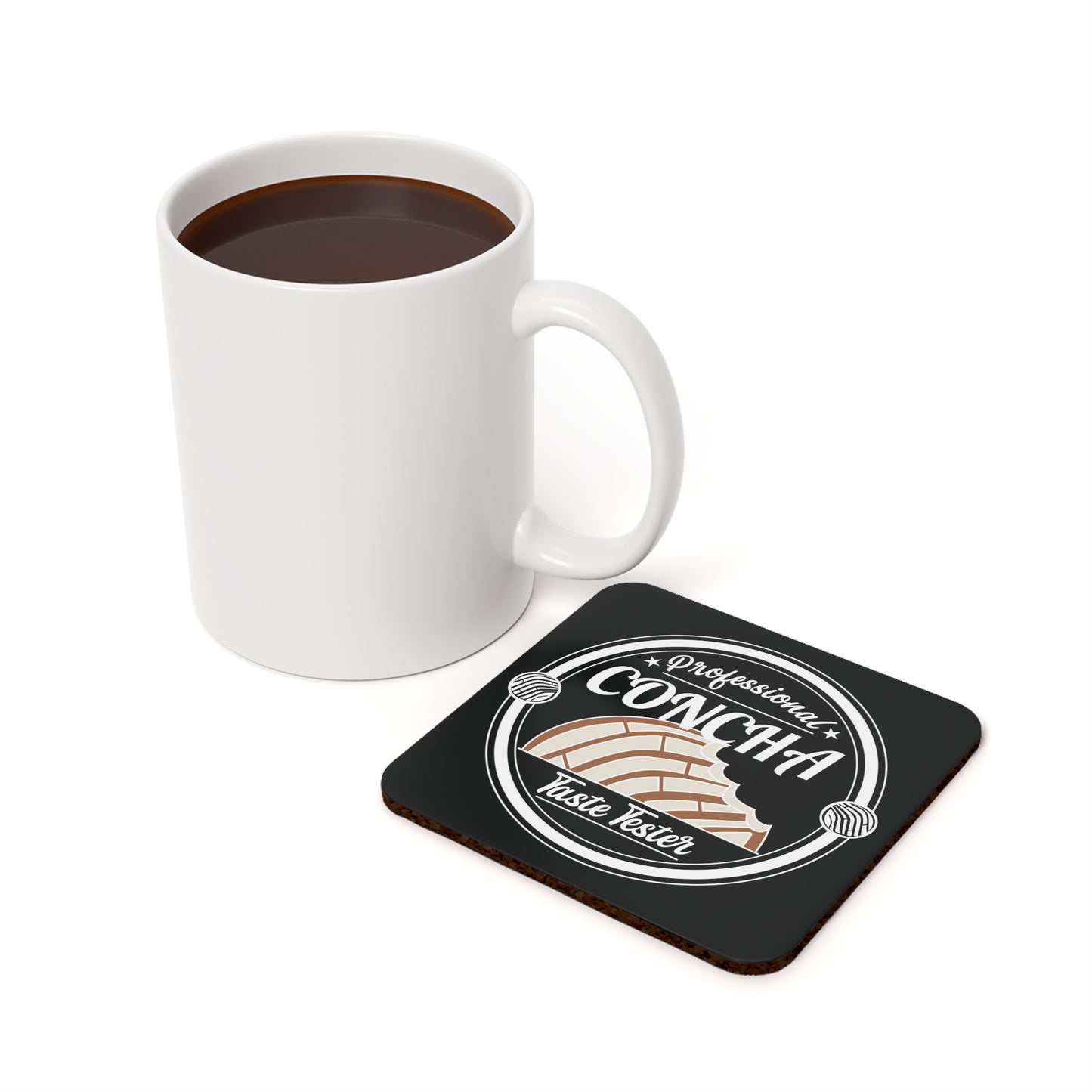 Professional Concha Taste Tester Black Cork Back Coaster