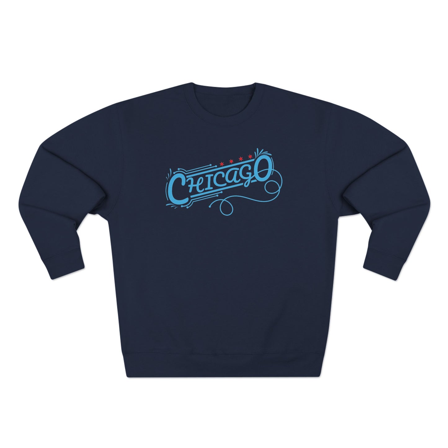 Chicago Logo Curly Swash Unisex Crewneck Sweatshirt