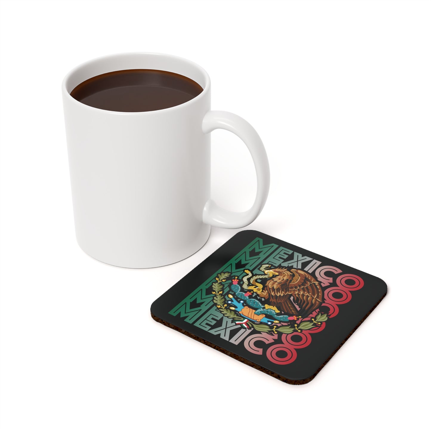 Mexico Multiple With Eagle Cork Back Coaster