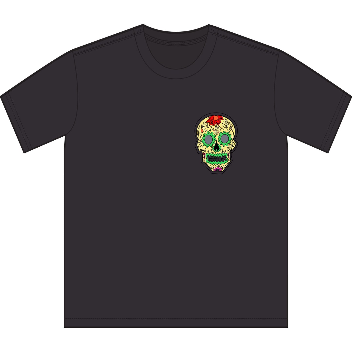 Colorful Skull Sueded T-Shirt