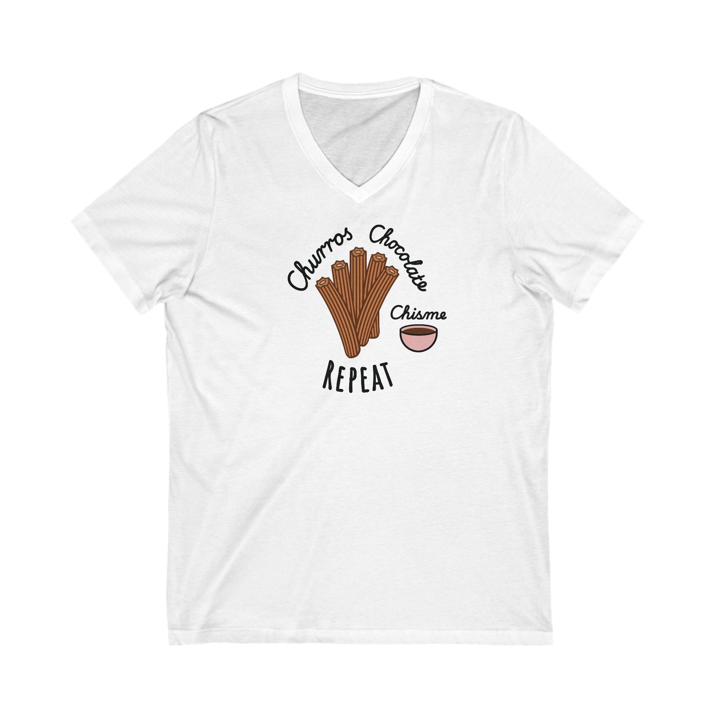 Churros Chocolate Chisme Repeat V-Neck