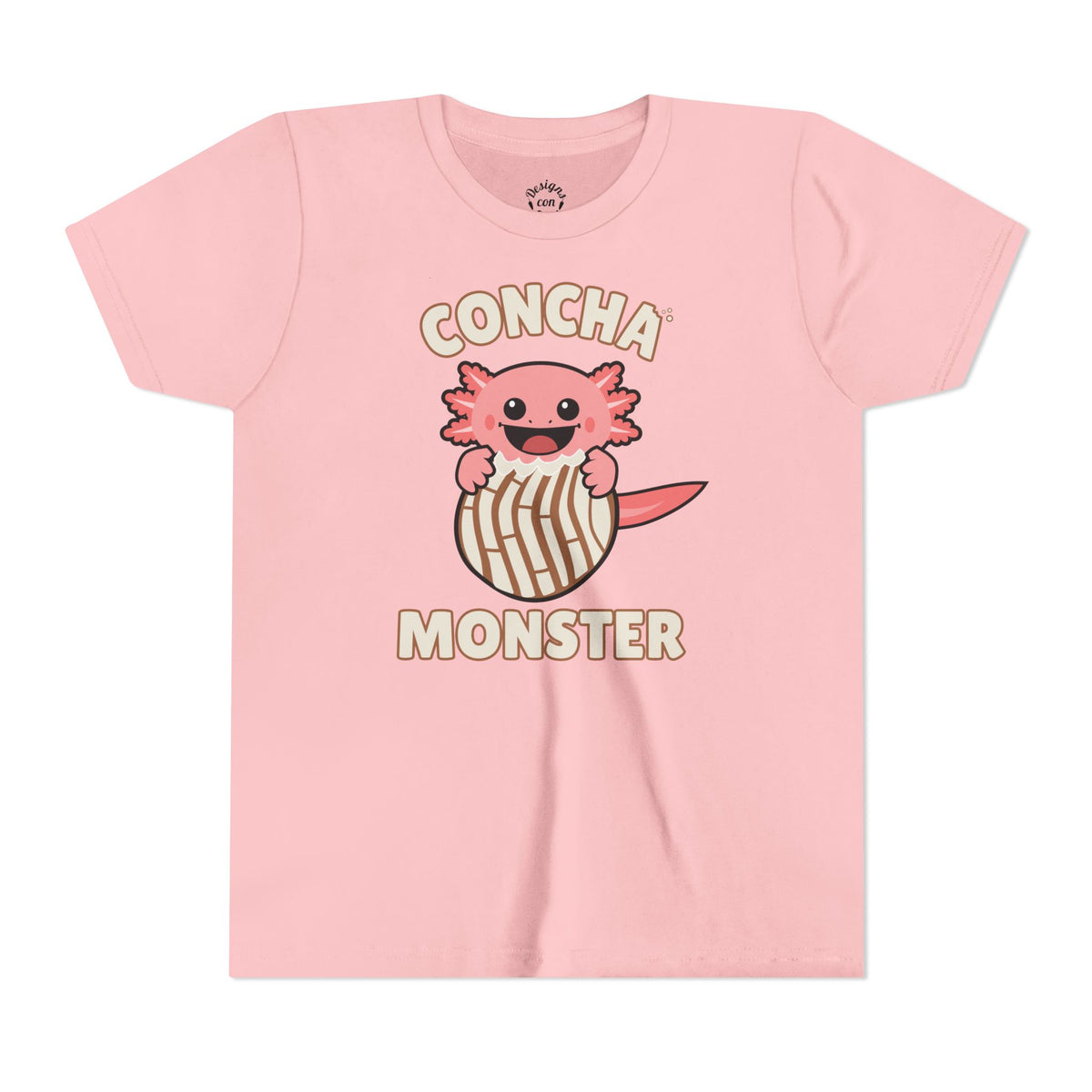 Pink Axolotl Concha Monster Youth T Shirt