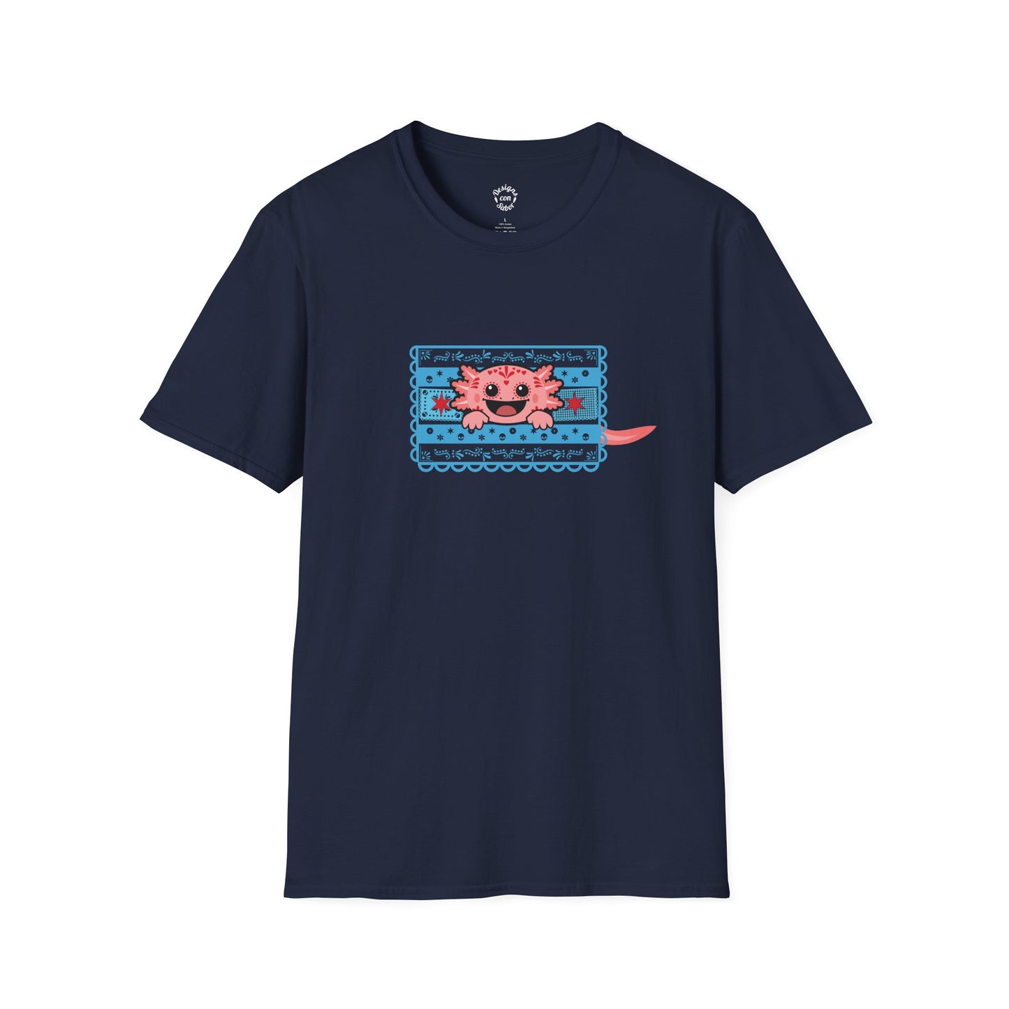 Pink Axolotl Chicago Papel Picado T Shirt
