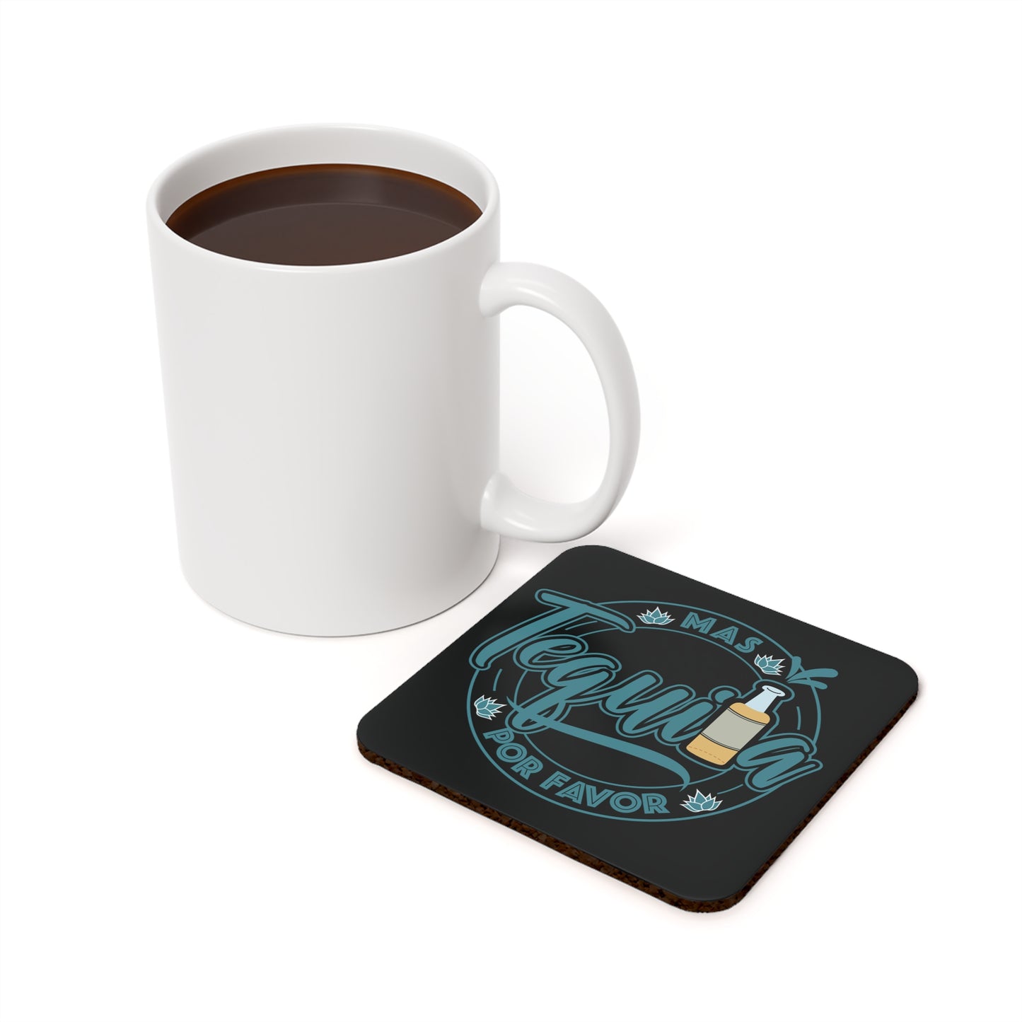 Mas Tequila Por Favor Cork Back Coaster