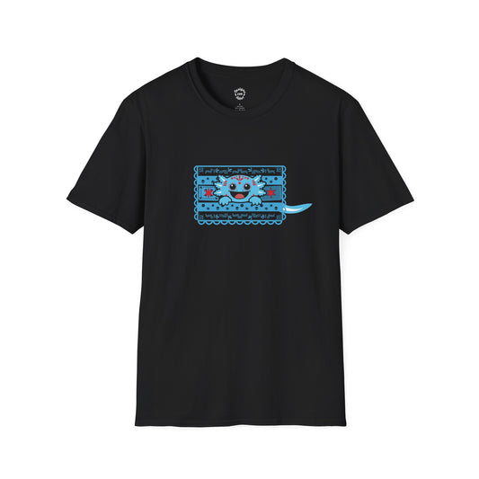 Blue Axolotl Chicago Papel Picado T Shirt