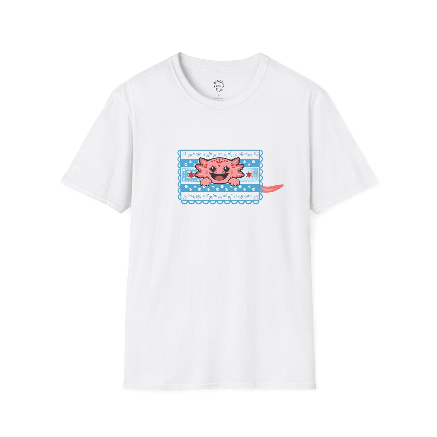Pink Axolotl Chicago Papel Picado T Shirt