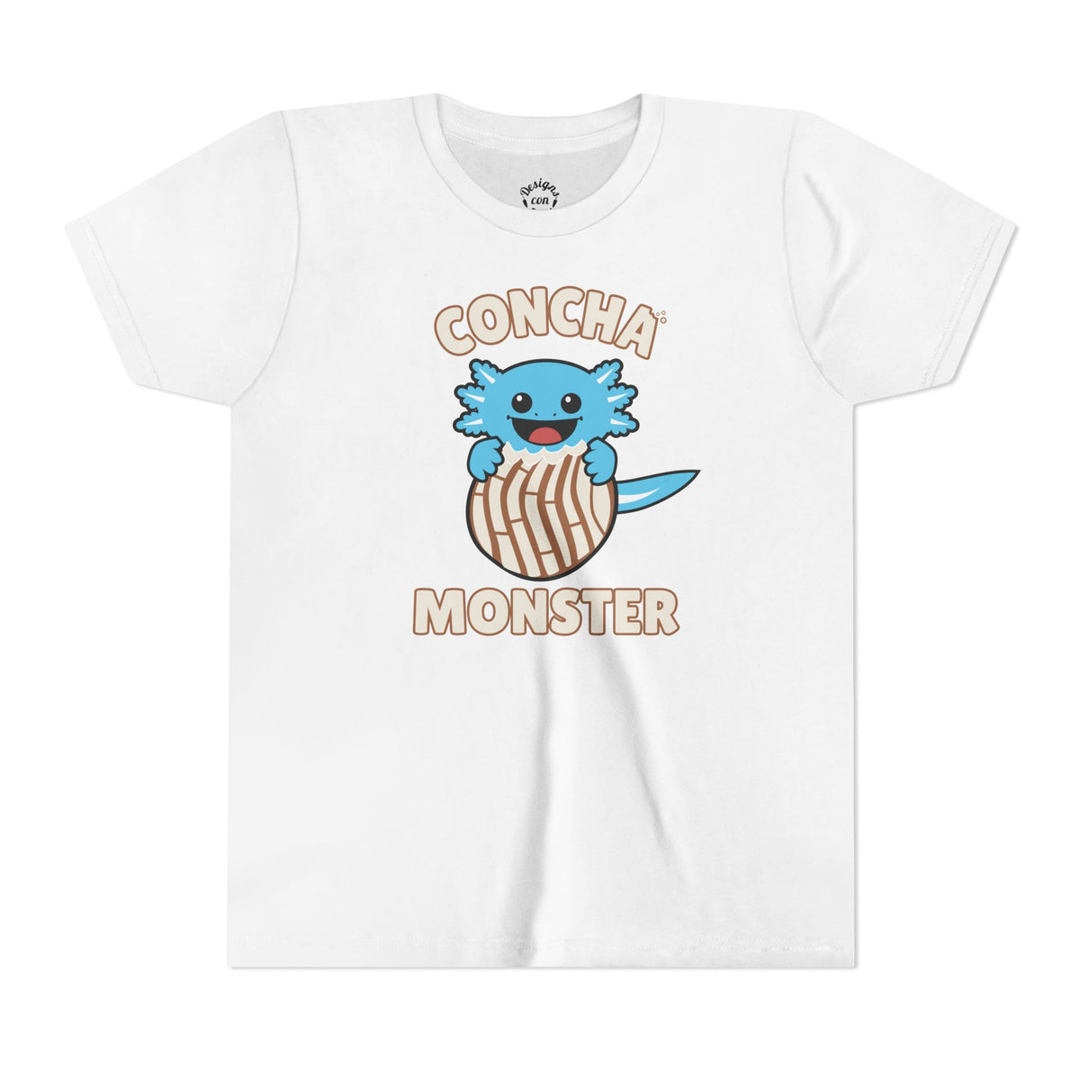 Blue Axolotl Concha Monster Youth T Shirt