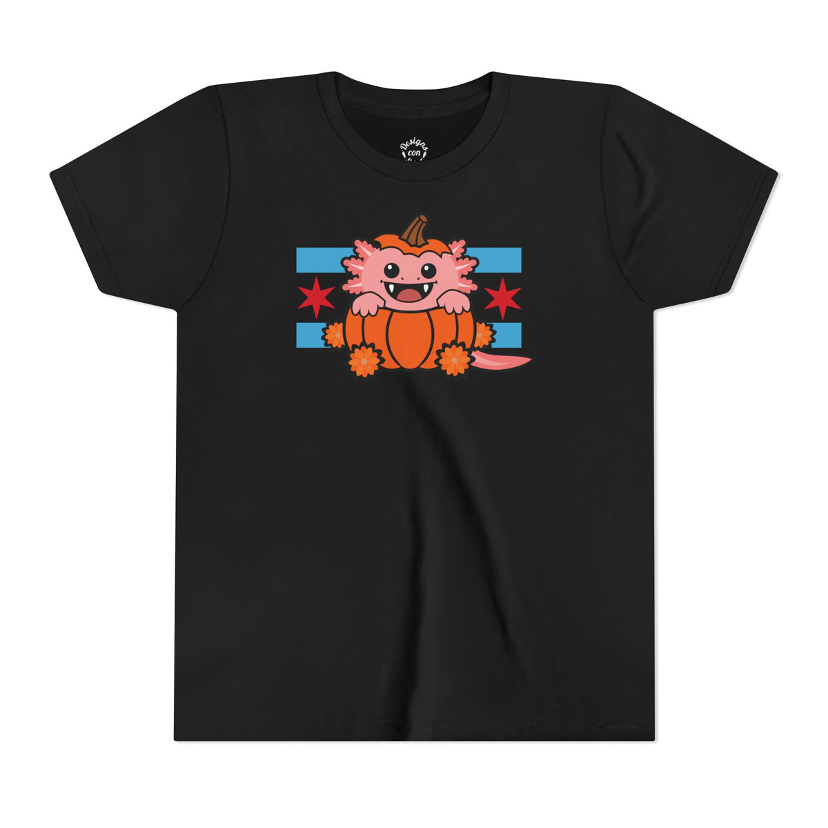 Pink Axolotl Chicago Halloween Pumpkin Youth T Shirt