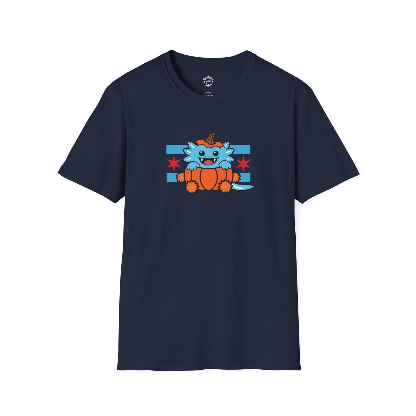 Blue Axolotl Chicago Halloween Pumpkin T Shirt