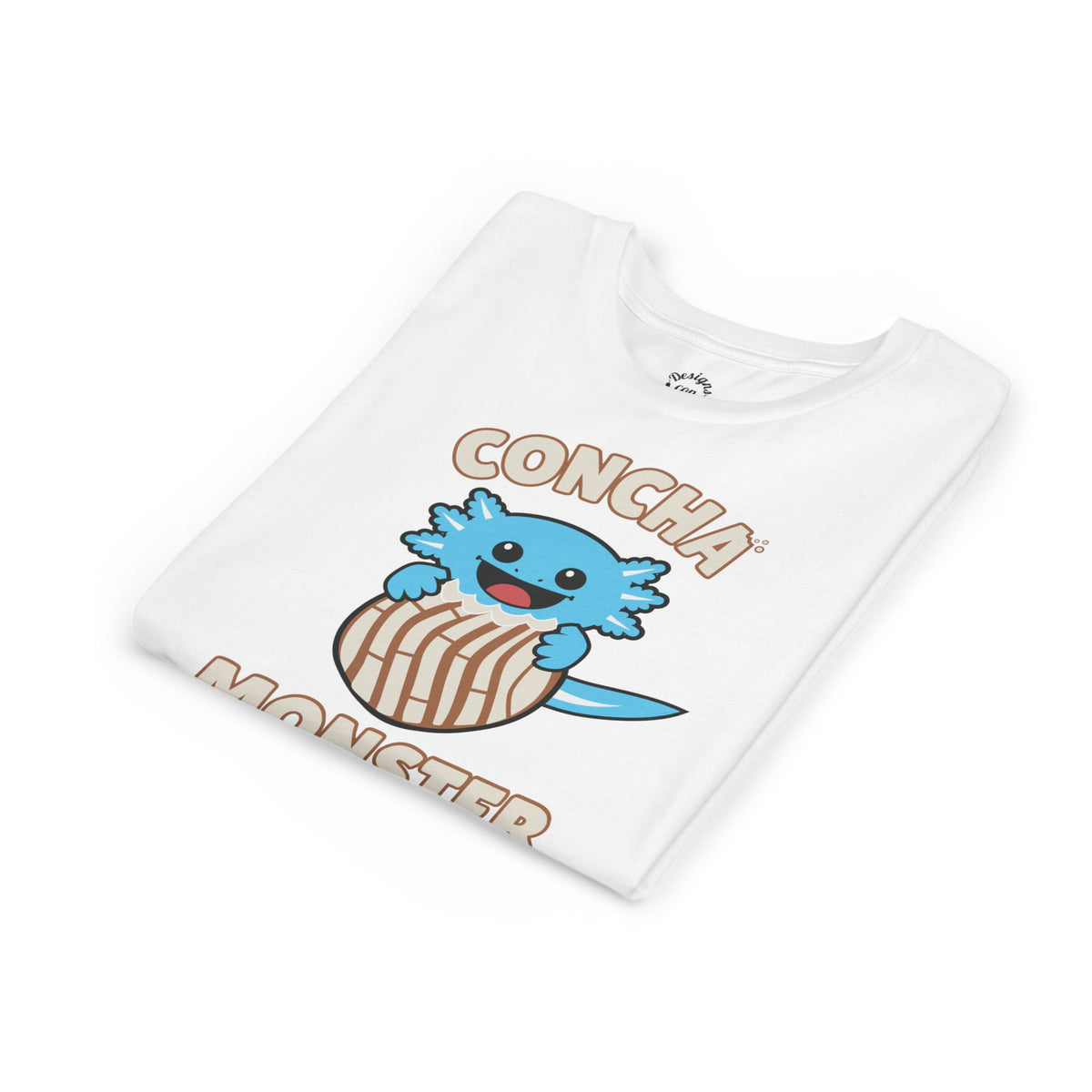 Blue Axolotl Concha Monster Youth T Shirt