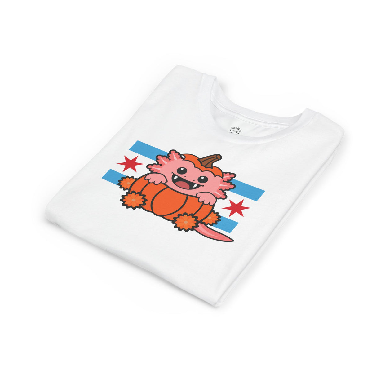 Pink Axolotl Chicago Halloween Pumpkin Youth T Shirt