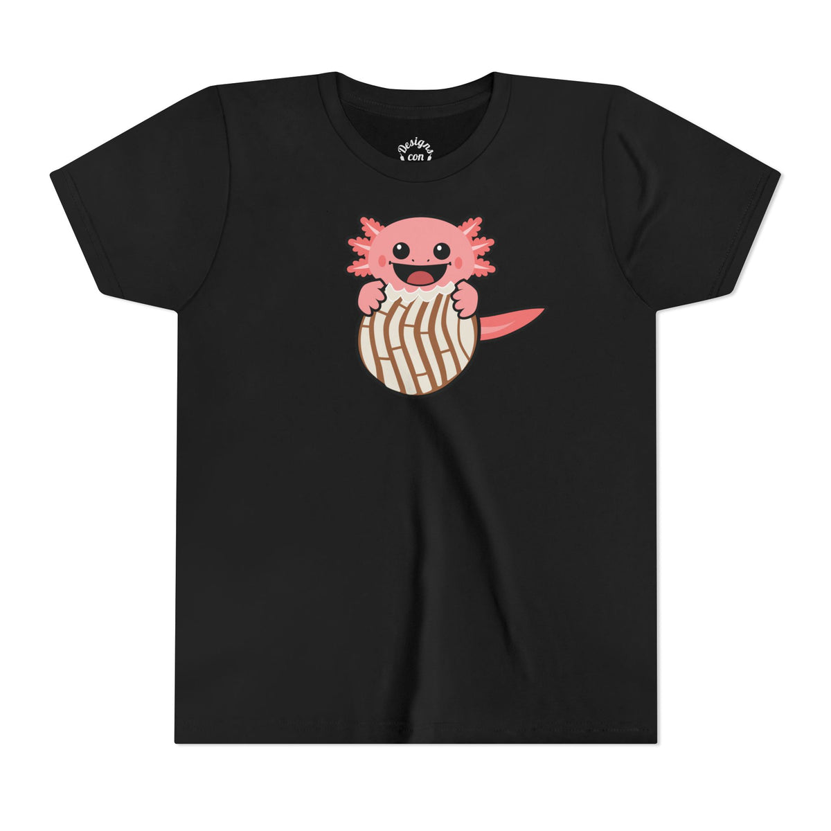 Pink Axolotl Eating Concha Youth T Shirt