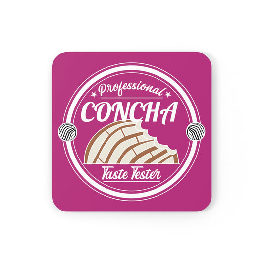 Professional Concha Taste Tester Pink Cork Back Coaster