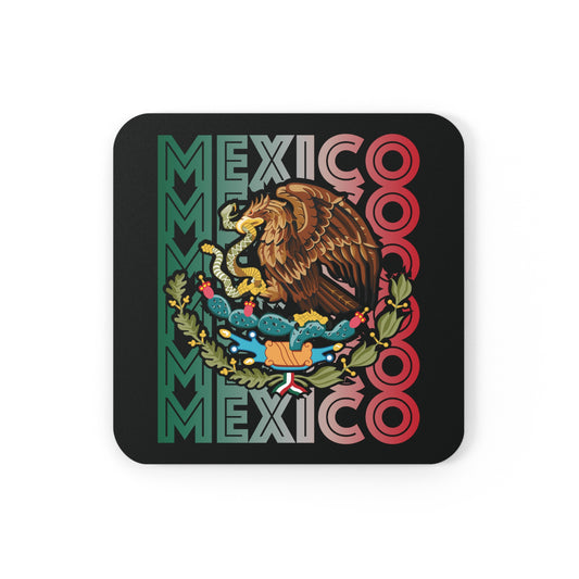 Mexico Multiple With Eagle Cork Back Coaster