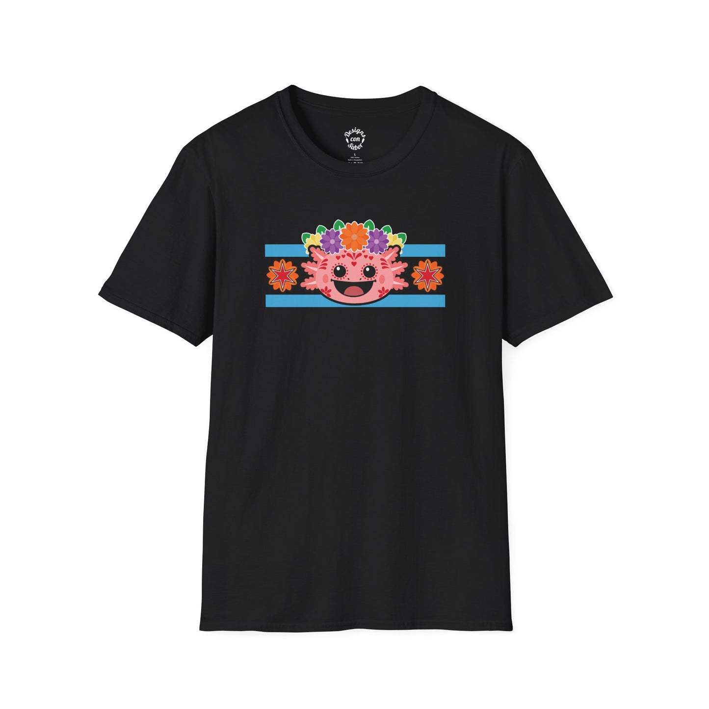 Pink Axolotl Chicago Dia de los Muertos T Shirt