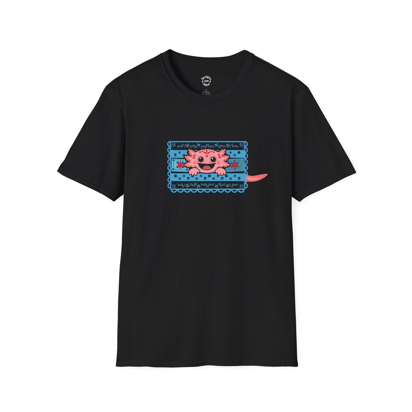 Pink Axolotl Chicago Papel Picado T Shirt