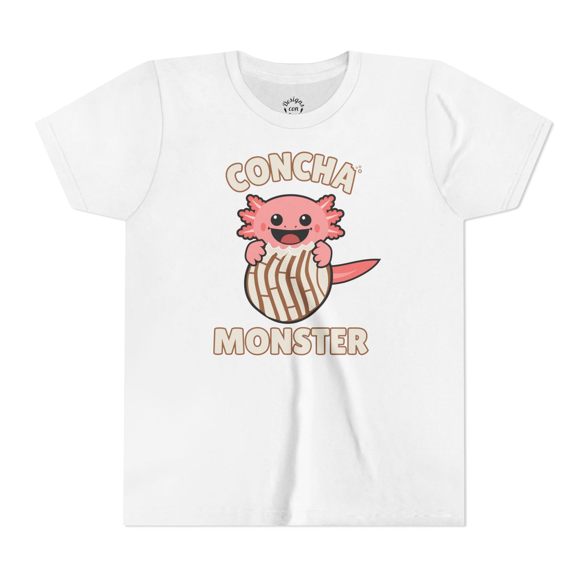 Pink Axolotl Concha Monster Youth T Shirt