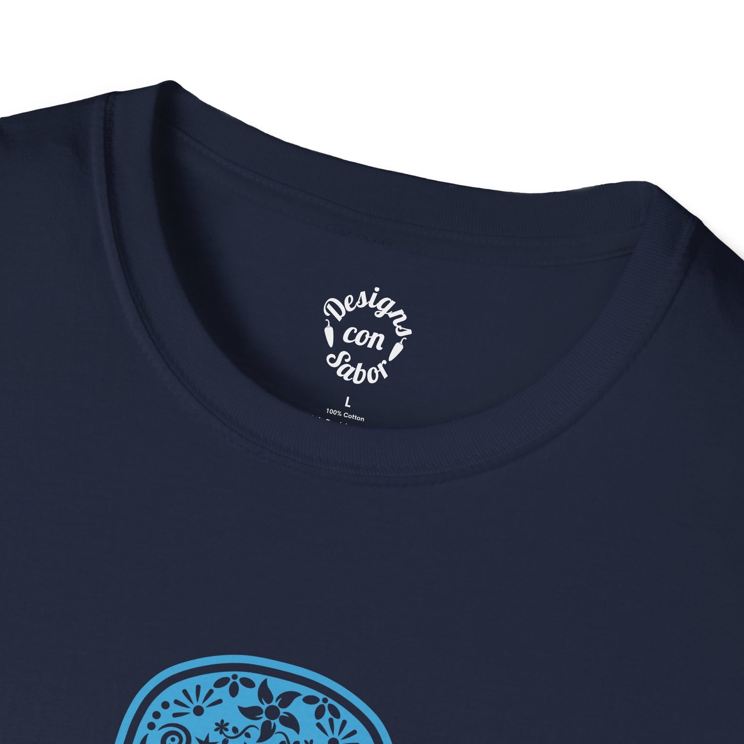Chicago Skull T-Shirt with Banner Chicago Flag Inspired Sugar Skull Tee
