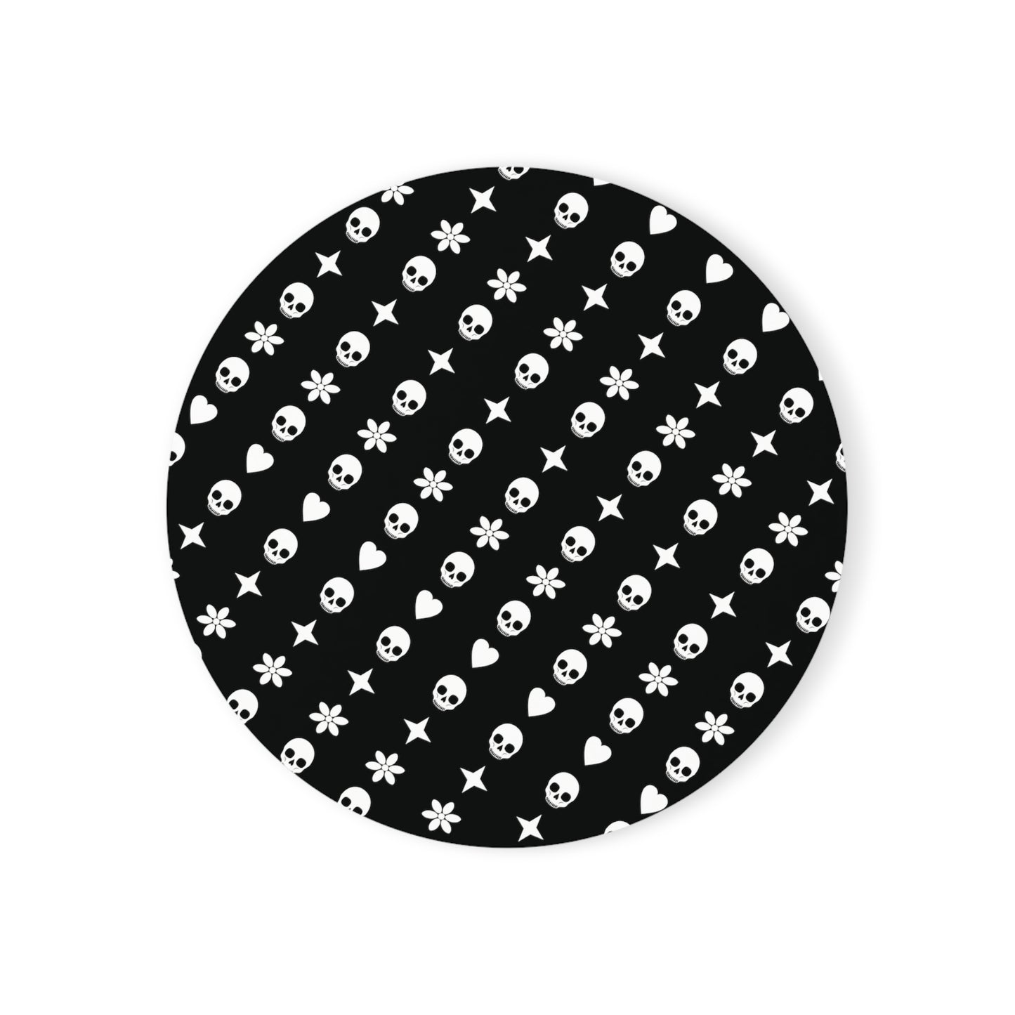 Skull Stars Pattern Cork Back Coaster