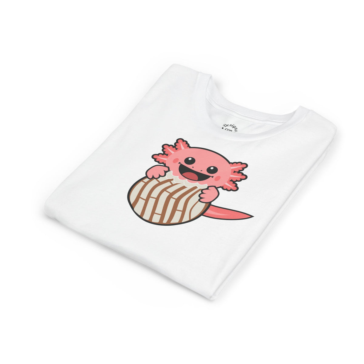 Pink Axolotl Eating Concha Youth T Shirt