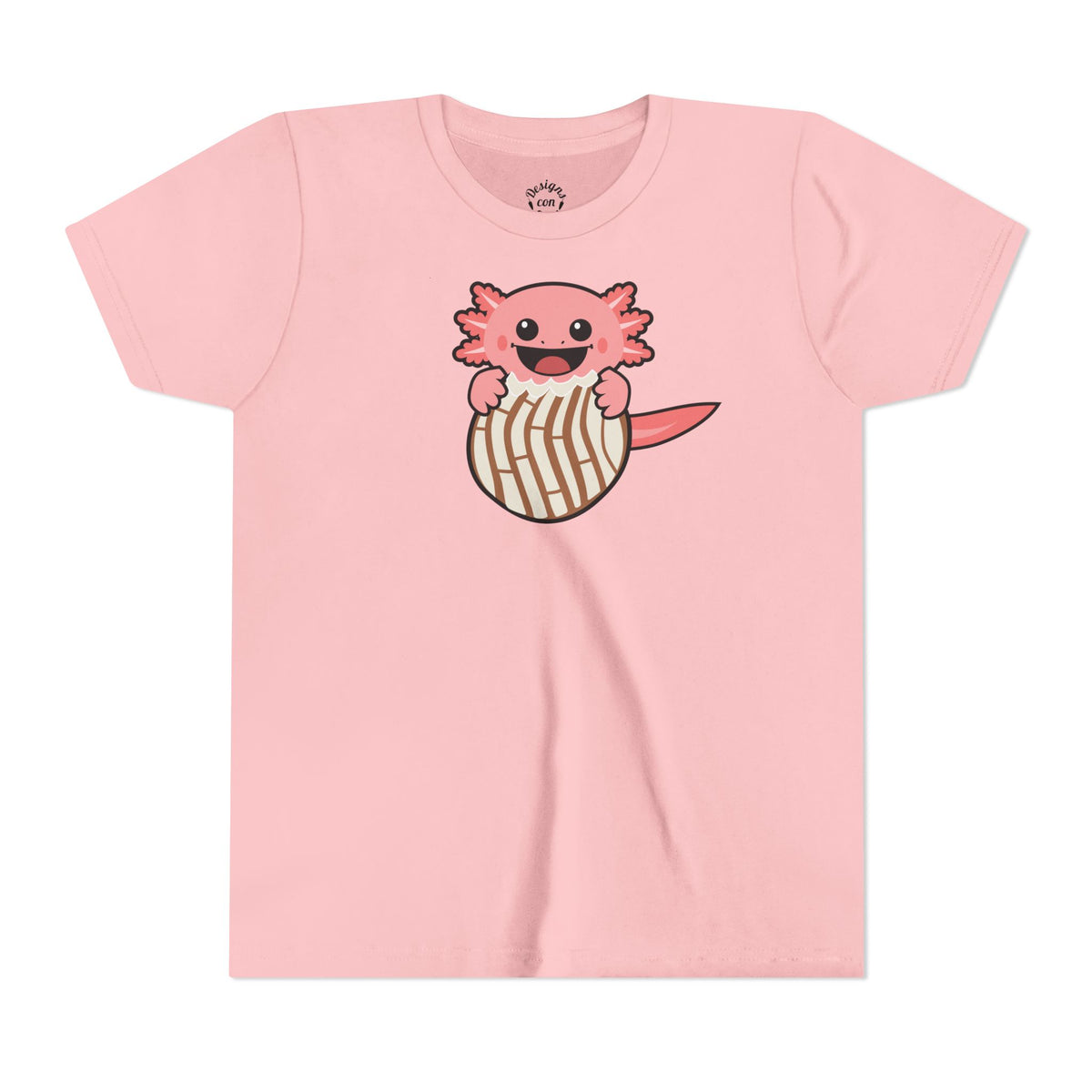 Pink Axolotl Eating Concha Youth T Shirt