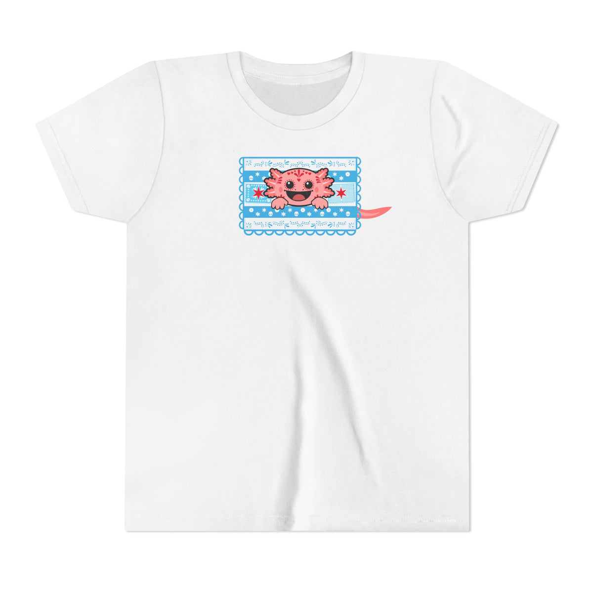 Pink Axolotl Chicago Papel Picado Youth T Shirt